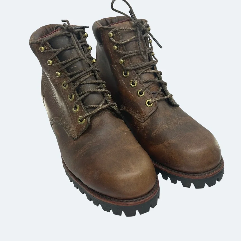 Vintage L.L. Bean Gorpcore Work Boots 8 D Leather Heritage Rugged Brown Utility